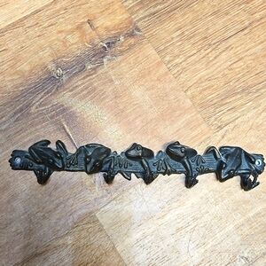 🕸Vintage Metal Tree Frog Wall Hooks Bronze Color